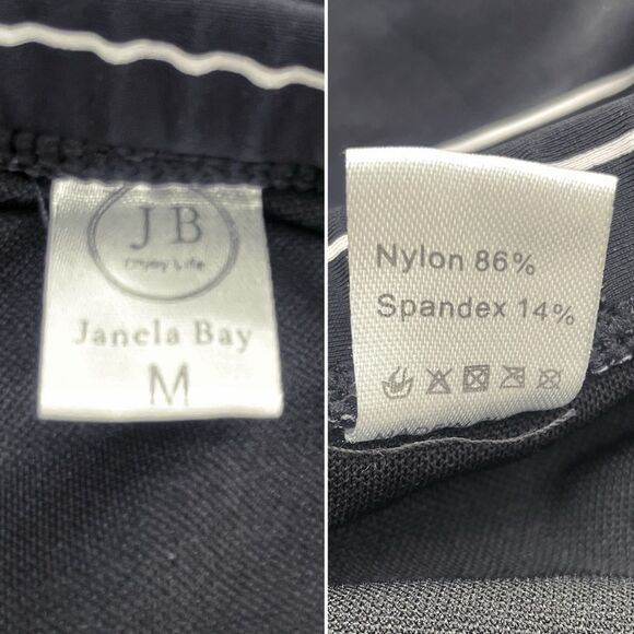 NWT Janela Bay Black Windowpane Halter Tankini Size Medium Modest Swimsuit Set - Picture 11 of 13